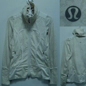 Lululemon Scuba Sweater 6 Small Woman's Beige Zipper Double 2007 Circa